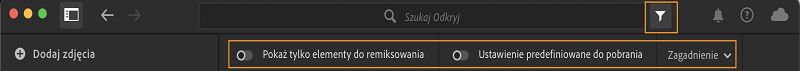 Opcja filtra społecznościowego w programie Lightroom na komputery.