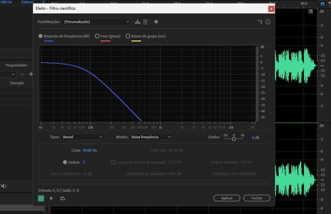 A caixa de diálogo do efeito Filtro Científico está aberta e tem diferentes Tipos e Modos que você pode selecionar.