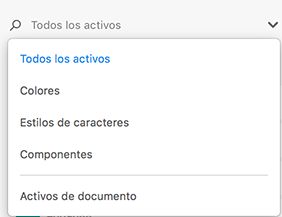 Filtrar activos en Adobe XD