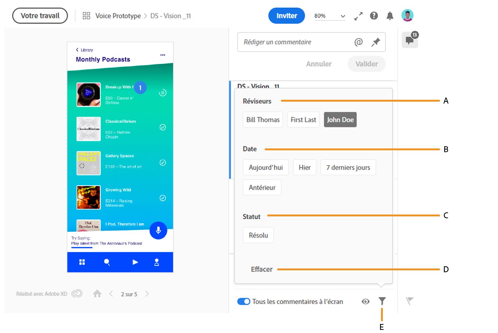 Filtrer les commentaires