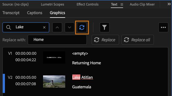 Haga clic en el icono Reemplazar para reemplazar el texto.