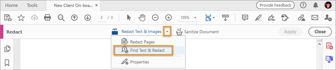 العثور على النص والتنقيح