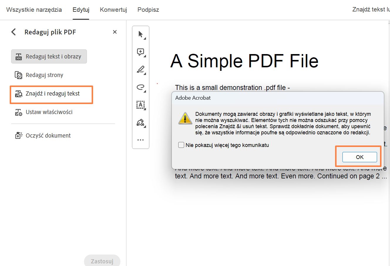 Wyszukiwanie i redagowanie tekstu