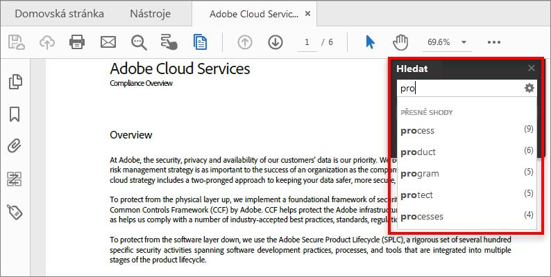 Jak dát hledat v PDF?