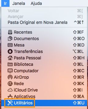 Escolha Ir > Utilitários