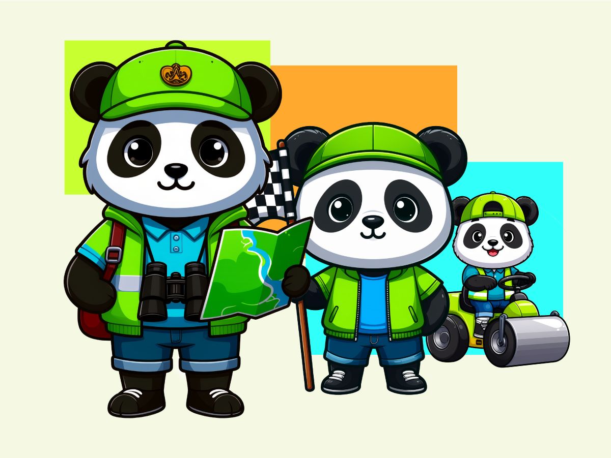 A frog standing upright on a wet street at night. The frog is dressed in a coat, hat, and glasses and is holding an umbrella. The background features illuminated street lamps, creating a bokeh effect with the lights reflecting on the wet surface of the street.