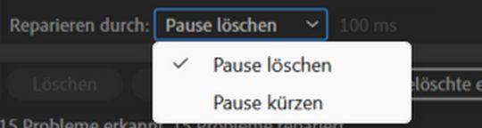 Auswählen zum Entfernen oder Teilen von Pausen