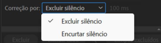 Selecione para remover ou dividir o silêncio