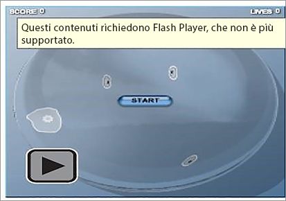 Messaggio per il contenuto rich media di Flash