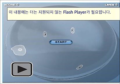 리치 미디어 Flash 컨텐츠 메시지