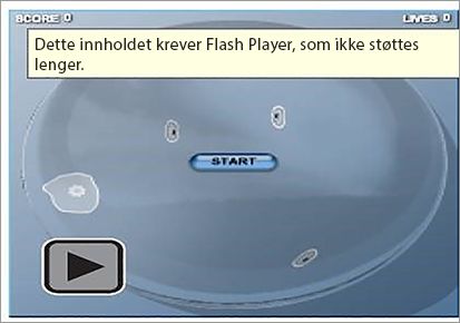 Melding om Flash rike medier-innhold