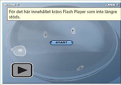 Meddelande för Rich Media Flash-innehåll