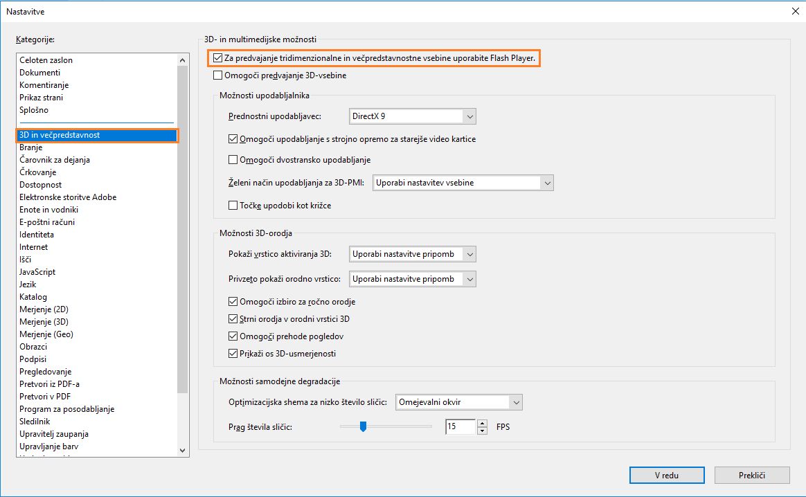 Omogoči ali onemogoči prednostno nastavitev predvajalnika FlashPlayer