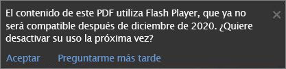 Mensaje de advertencia de Flash deshabilitado