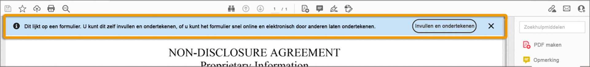 Aanwijzing om het gereedschap 'Invullen en ondertekenen' te gebruiken