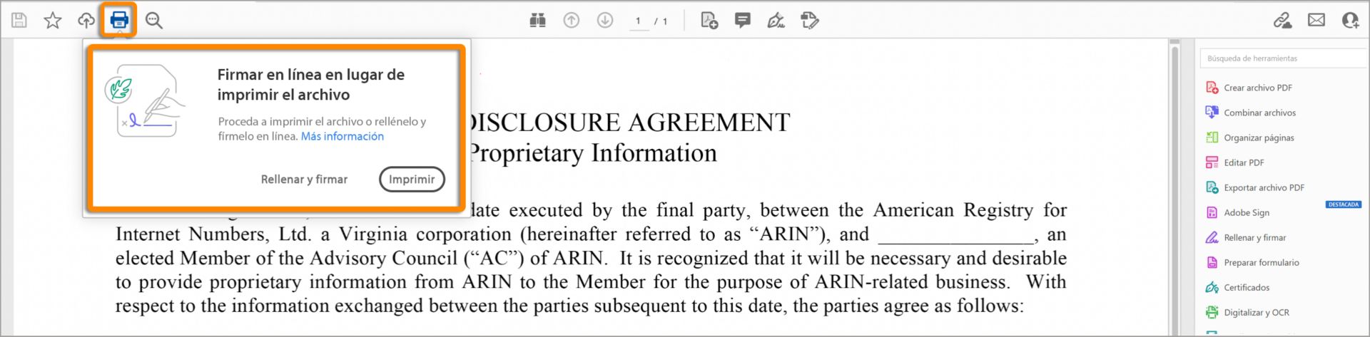 Solicitar firma en línea en lugar de imprimir