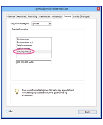 Vilkårlig maske-oppføring i Acrobat
