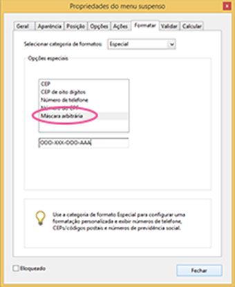 Entrada de máscara arbitrária no Acrobat