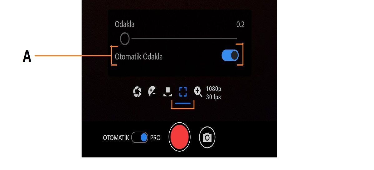 Premiere Rush'taki PRO odak seçenekleri