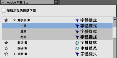 字體系列做為我的最愛