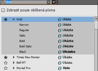 Rodina písem jako oblíbená