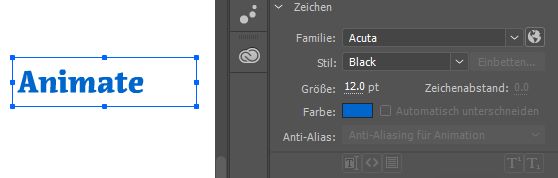 Verwendete Schriftart