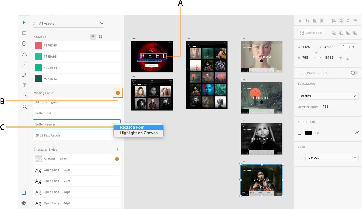 環境にないフォントのインジケーター