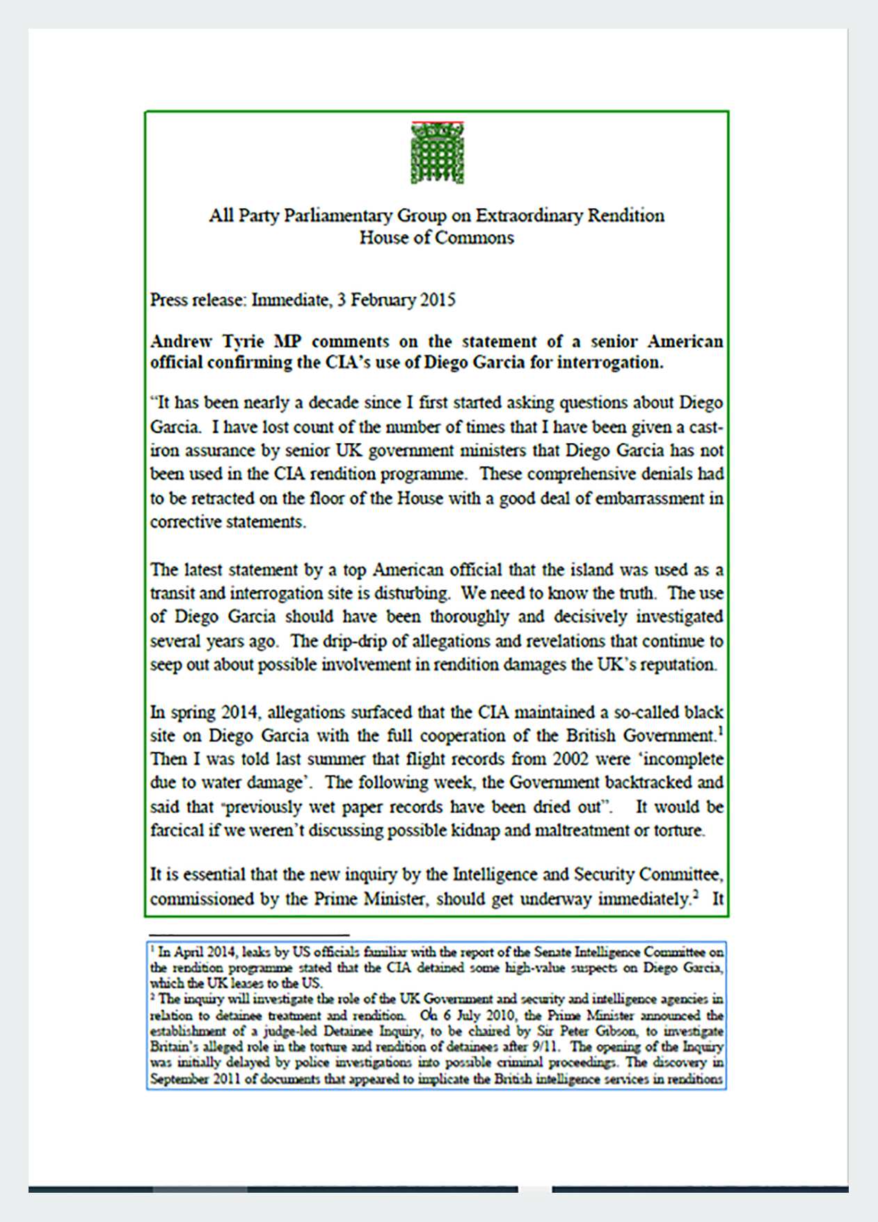 Lábjegyzet a dokumentum alján