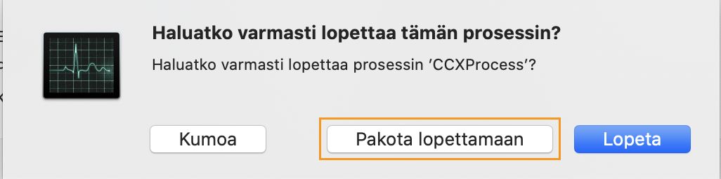 Pakota prosessit lopettamaan