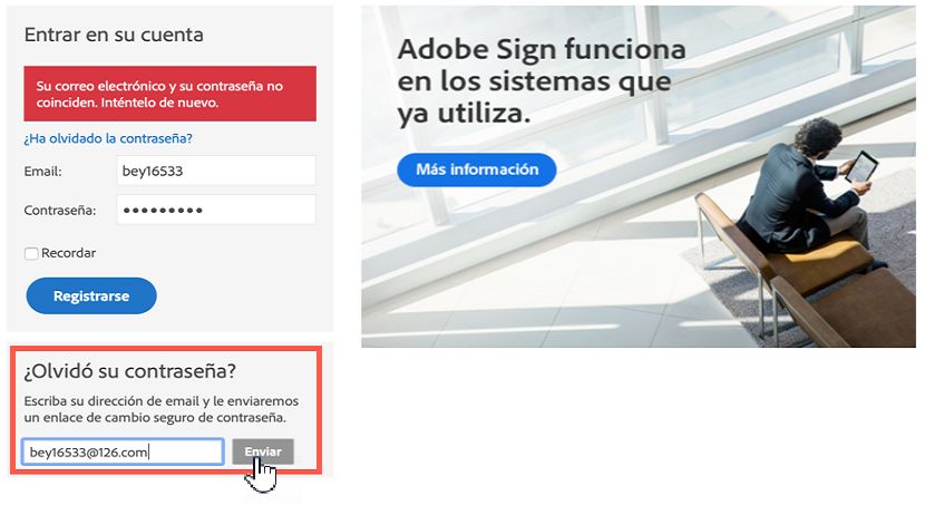 Panel ¿Ha olvidado la contraseña?