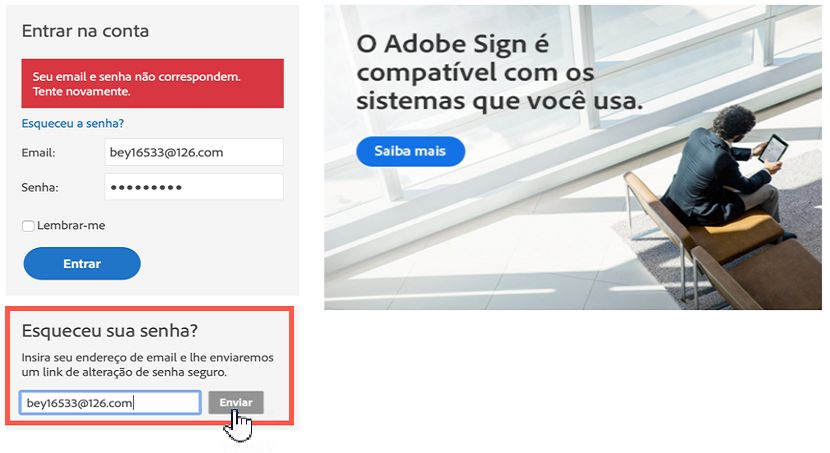 Painel Esqueceu a senha