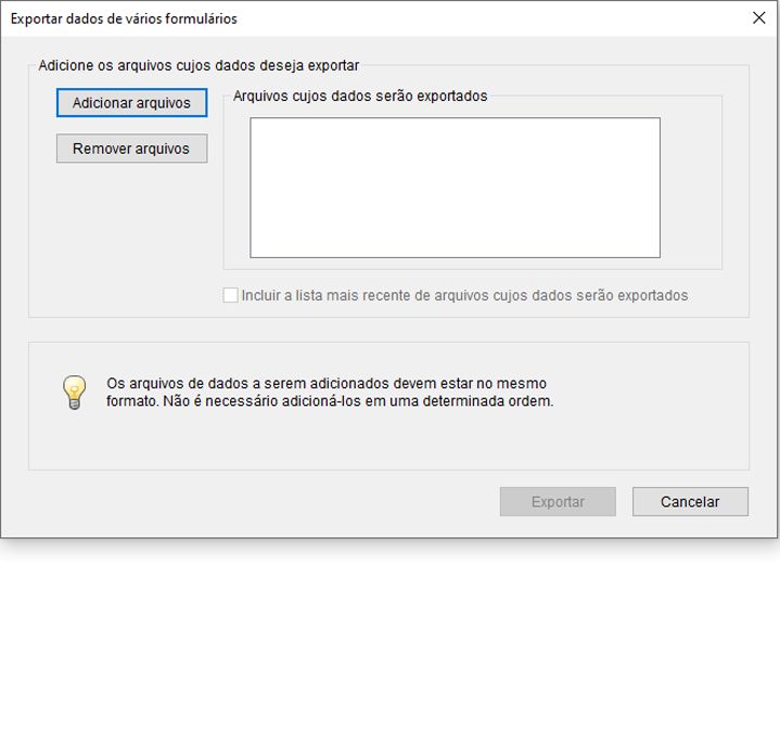 Mesclar arquivos de dados exportados em uma planilha