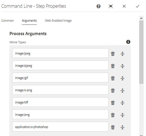 Imposta i tipi MIME applicabili al comando di ImageMagick.