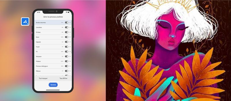 Gestion des pinceaux (nouveauté pour iPhone)