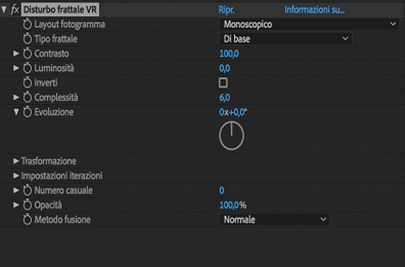 Impostazione Disturbo frattale VR