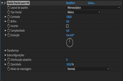 Configuração de Ruído fractal para VR