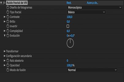 Ajuste de ruido fractal de VR