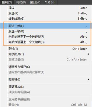 具有键盘快捷方式的关键帧导航选项
