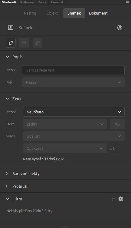 Snímek – inspektor vlastností
