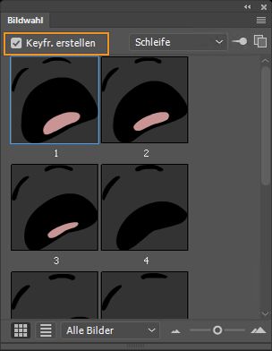 Erstellen von Keyframes