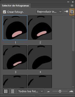 Iniciar un nuevo panel de selector de fotogramas