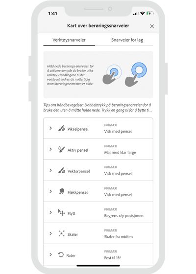 Fresco på iPhone – snarveier