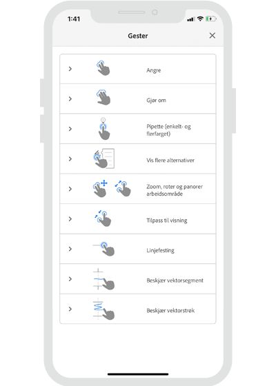 Fresco på iPhone – bevegelser