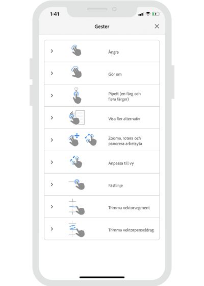 Gester i Fresco i iPhone