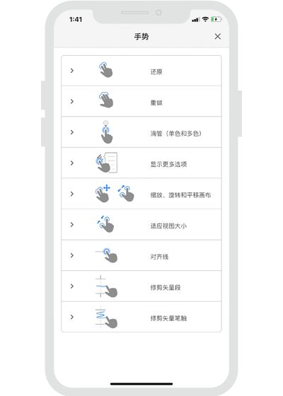 iPhone 版 Fresco 手势