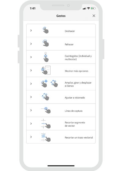 Gestos en Fresco para iPhone