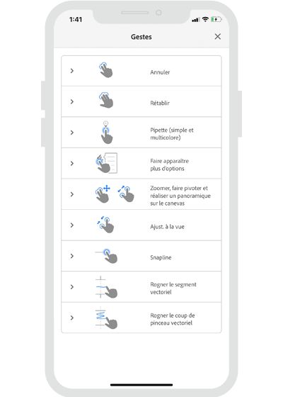 Mouvements de Fresco sur iPhone