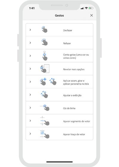 Fresco no iPhone – Gestos
