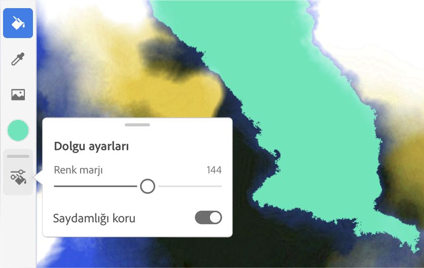 Dolgu aracını kullanarak yeniden renklendirme