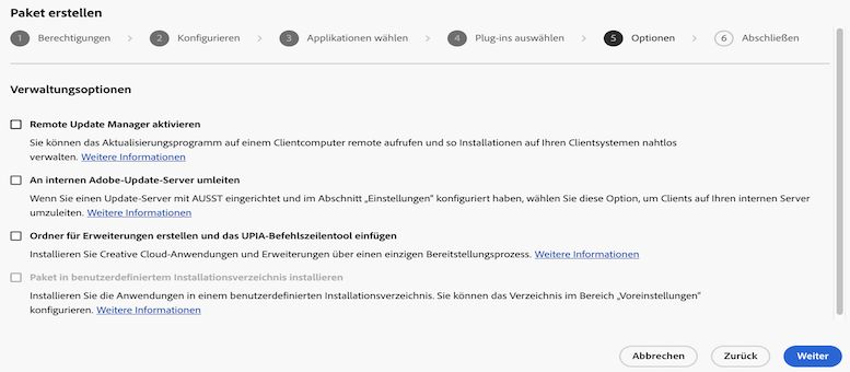 Offline-Optionen auswählen